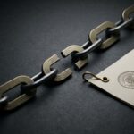 Broken legal chain and certified document illustrating land registry entry removal issues and formal discontinuity in property records