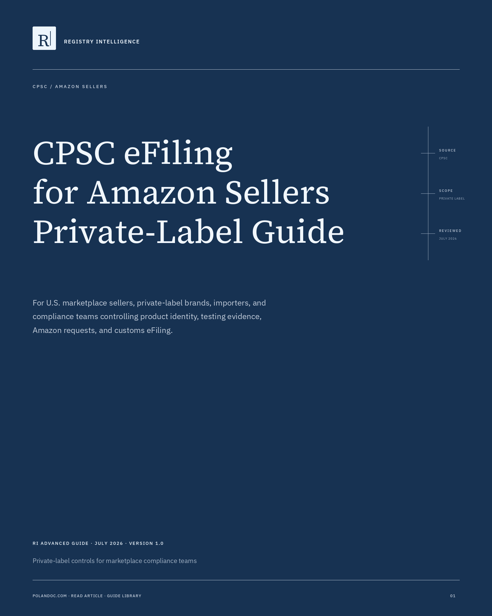 Cover of CPSC eFiling for Amazon and Private-Label Sellers advanced guide