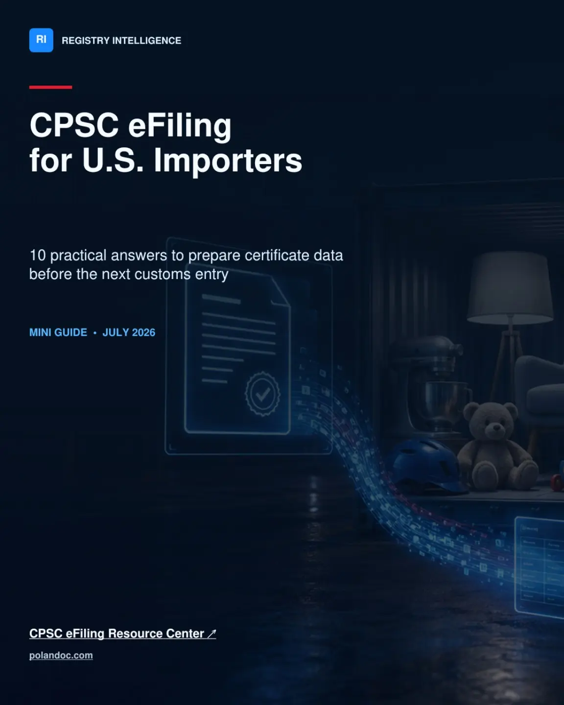 Page 1 of CPSC eFiling for U.S. Importers