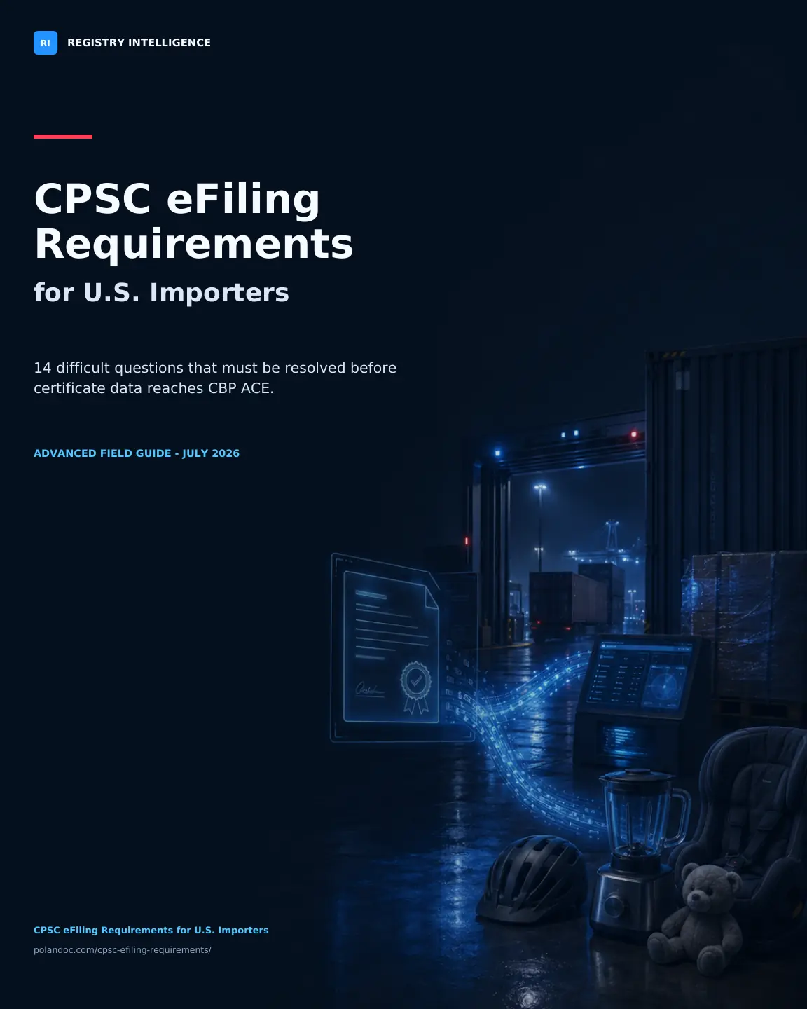 Cover of CPSC eFiling Requirements advanced guide for U.S. importers
