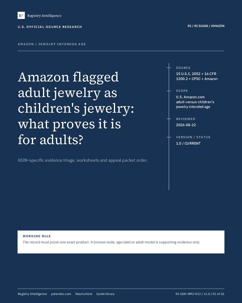 Cover of Amazon Flagged Adult Jewelry as Children’s Jewelry: What Proves It Is for Adults?