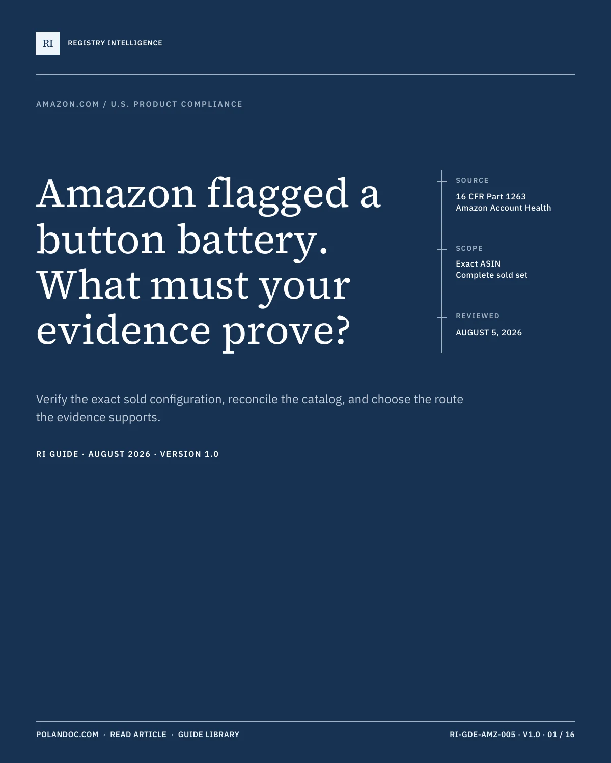 Amazon Says Your Product Contains a Button or Coin Battery—but It Does Not: What Evidence Proves It? visual guide cover